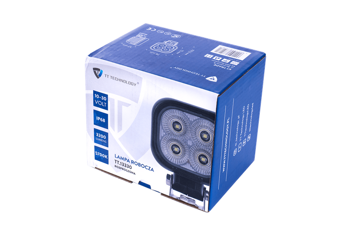 LED reflektorová pracovná lampa TT TECHNOLOGY TT.13330 4xLED 3200lm štvorcová