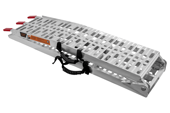 Skladacia hliníková rampa UNITRAILER ALR003 pre príves 221 cm 340 kg s popruhom a podperou