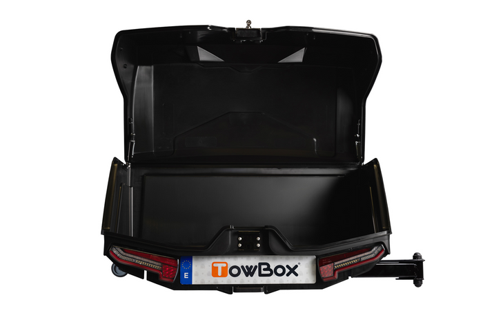 Ťažné zariadenie Camper Alpha čierne LED (dlhé) - batožinový box montovaný na ťažné zariadenie