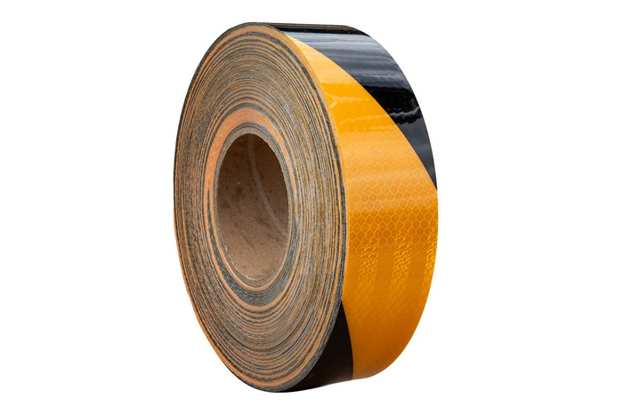 Žltá a čierna reflexná páska - 1 meter