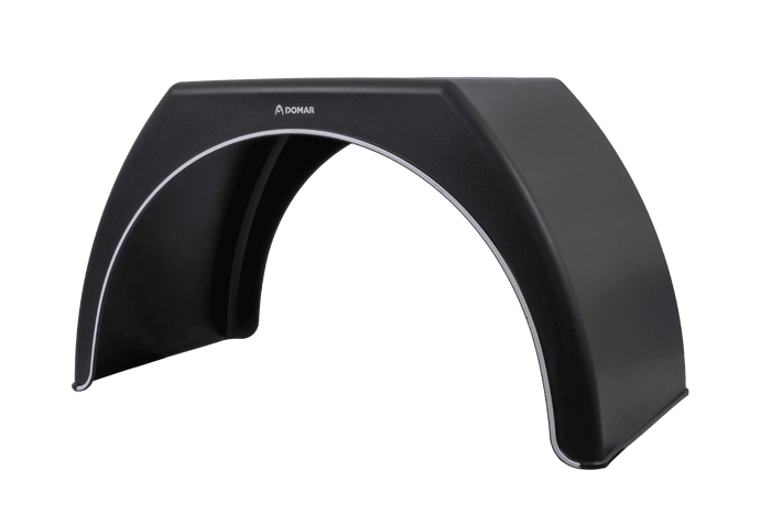 Dvojitý blatník pre príves 15-16" DOMAR DK3120 s plochým oblúkom kolesa 1000/510 mm s bielym ráfikom