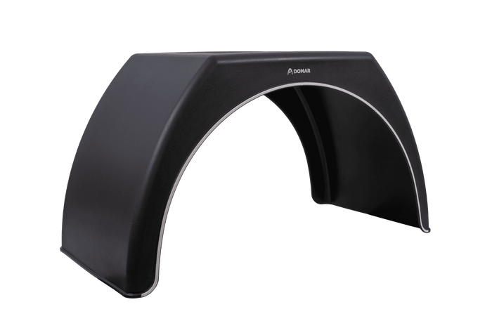 Dvojitý blatník pre príves 15-16" DOMAR DK3120 s plochým oblúkom kolesa 1000/510 mm s bielym ráfikom