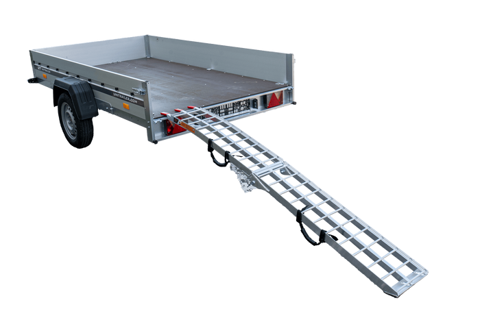 Skladacia hliníková rampa UNITRAILER ALR002 pre príves 221 cm 340 kg s popruhom
